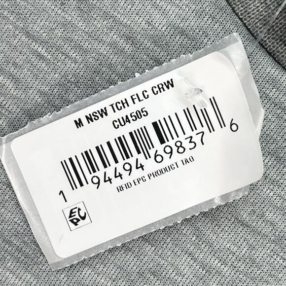 Nike Sportswear Tech Fleece Crew Sweatshirt Gray Sz‎ Medium CU4505 - Picture 3 of 7